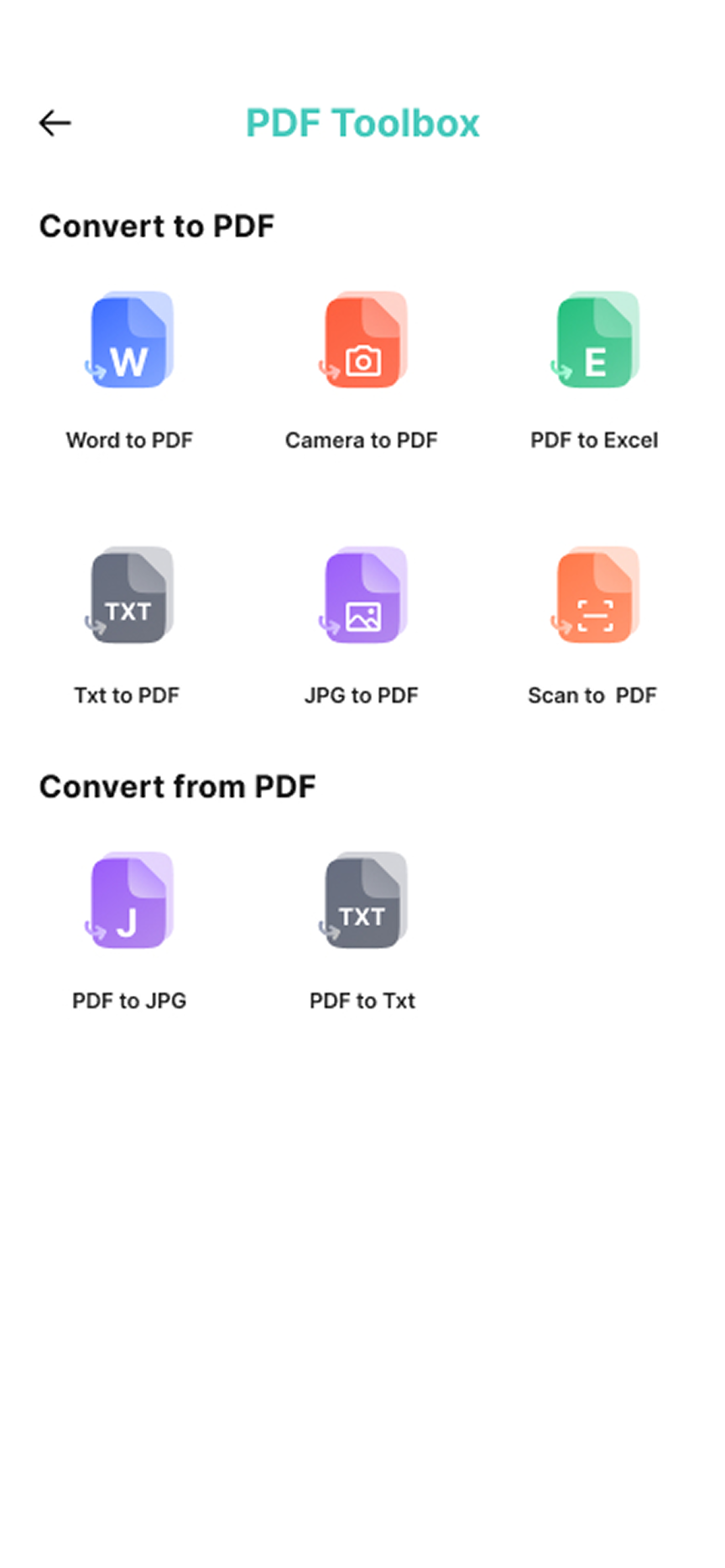 PDF Toolbox app screen